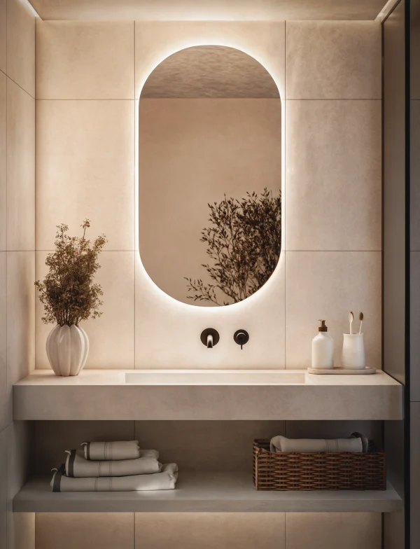 Lustro Owalne Bez Ramy Podswietlane 600x784