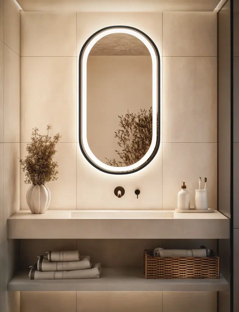 Lustro Owalne Lazienkowe Czarna Rama 784x1024