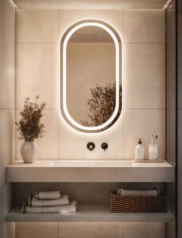 Lustro Owalne Lazienkowe Led Bez Ramy 600x784