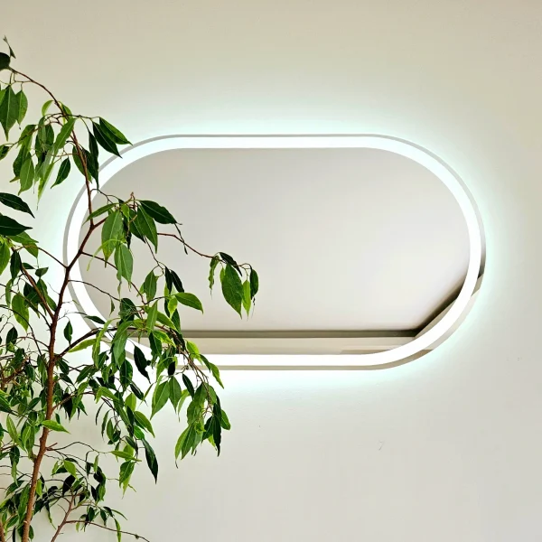 Lustro Owalne Lazienkowe Podswietlane Led 600x600