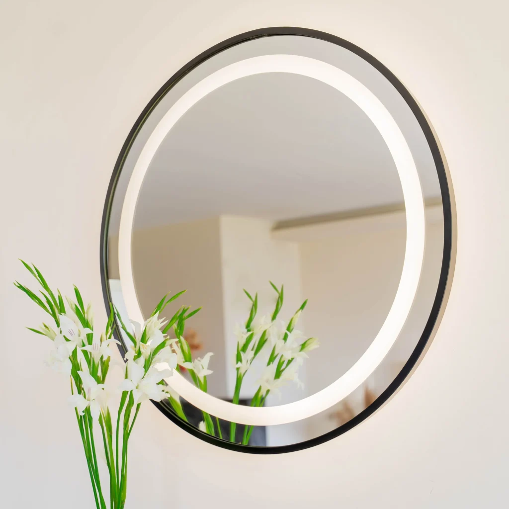 Lustro Okragle Led W Czarnej Stalowej Ramie Loft 1 1024x1024