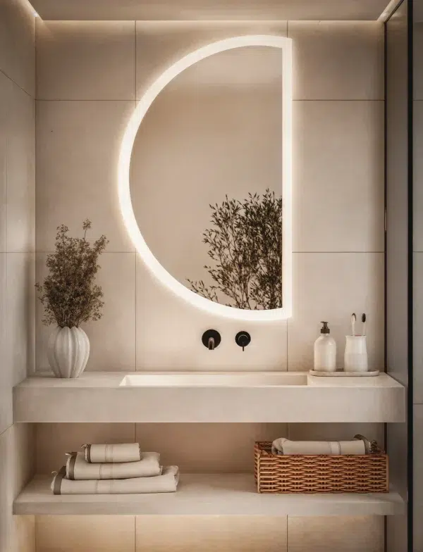 Lustro Okragle Ze Scietym Bokiem Led 600x784