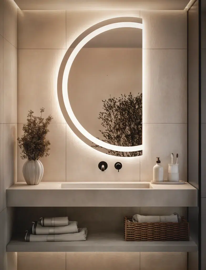 Lustro Polokragle Led 784x1024