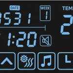 Panel dotykowy bluetooth z głośnikami w lustrze - zegar, data, tydzien, temperatura, status odtwarzania muzyki, status oświetlenia, status funkcji przeciwmgielnenej