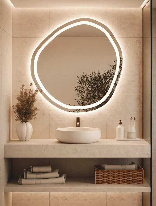 Lustro Podswietlane Led Nietypowe Model04H3 600x791