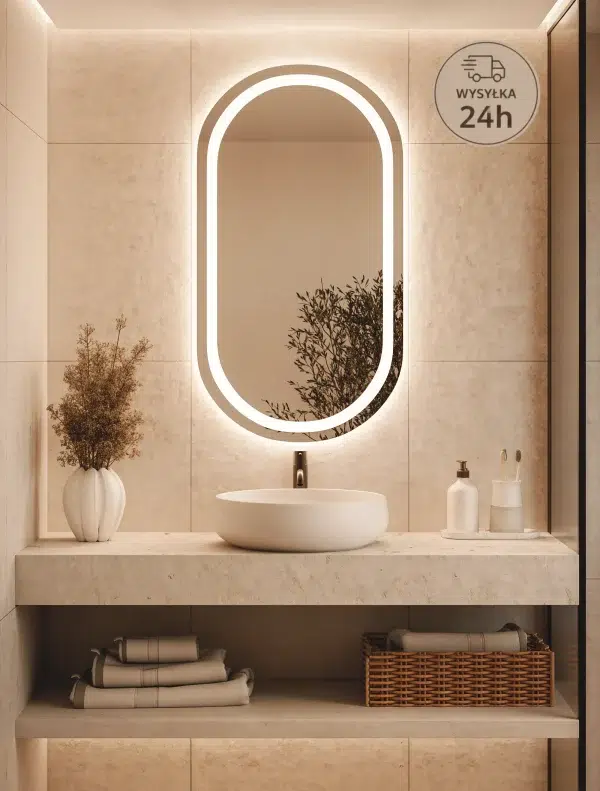 Lustro Owalne Led Lazienkowe Model03 Wysylka 24h 600x791